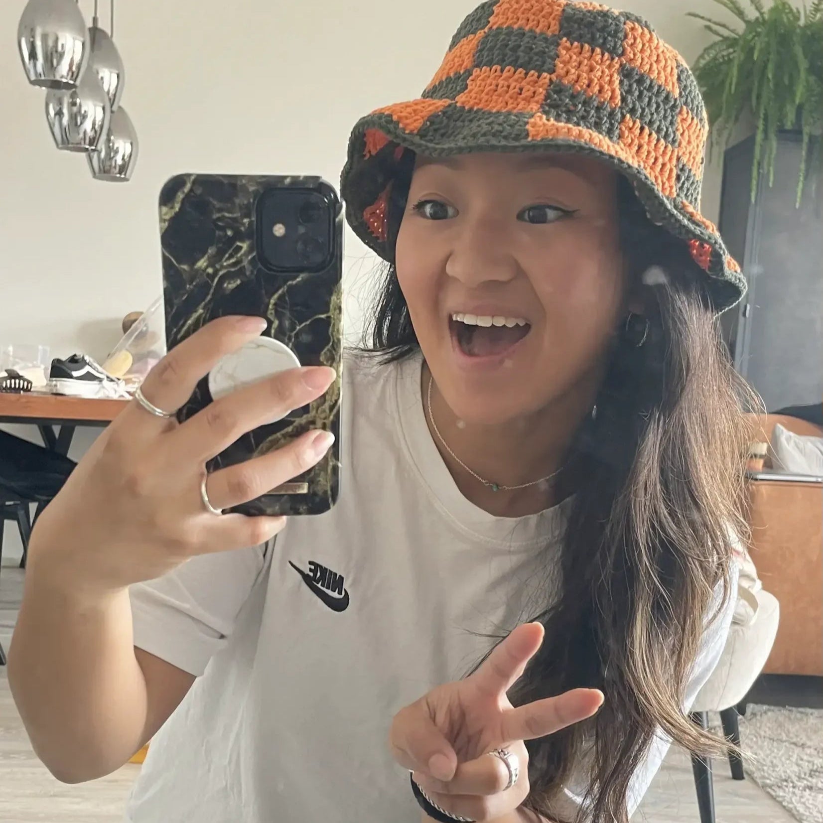 Haakpakket Geruite Bucket Hat